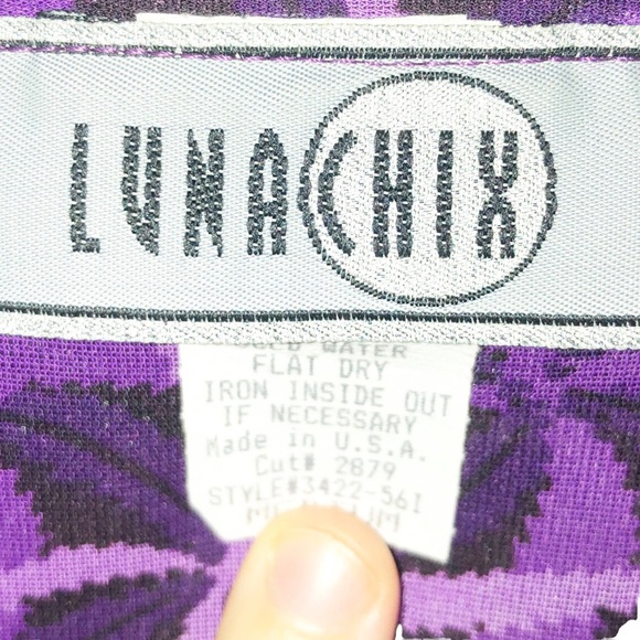 Vintage 90s Groovy Retro Printed Tulip Hem Boho Lightweight Wrap Skirt Purple  M - Picture 5 of 7